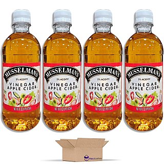 Apple Cider Vinegar (5% Acidity) Value Pack   16 Fl Oz Bottle (1 Pint) | Pack of 4 - Specialty Snack by Tribeca Curations