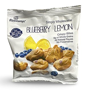 Appleways Whole Grain Blueberry Lemon Crispy Bites | 1 Oz | Pack of 12 - Specialty Snack by Appleways