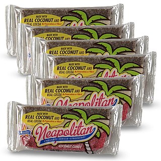 Atkinson’s Neapolitan Chewy Coconut Bars – 1.65 oz Bars, Pack of 6 | Nostalgic Triple-Layer Candy - Specialty Snack by Atkinson's