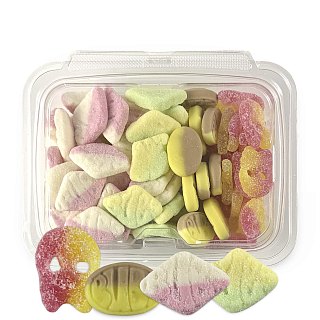 Authentic Swedish BUBS Candy – 1 lb Tub | 4-Flavor Variety Mix: Banana Toffee, Strawberry Vanilla, Tutti Frutti & Lemon Raspberry - Specialty Snack by Swedish Candy