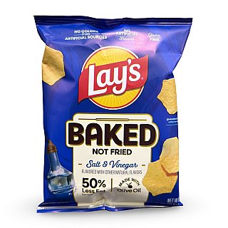 Baked Lay's Salt & Vinegar Baked Potato Chips .88 Oz, 15 Pack - Specialty Snack by Frito-Lay