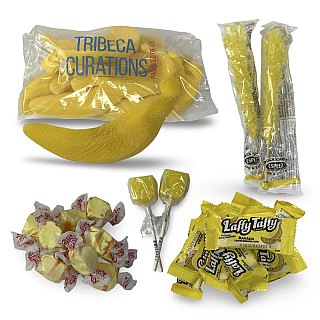 Banana Candy Lovers Dream Assortment, 1.33 Lbs (34 Count), Giant Chewy Gummies, Taffy and Lollipops Snack - Specialty Snack by TRIBECA CURATIONS