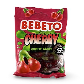 Bebeto Gummy  Cherry Gummy Candy, Halal Certified, 2.8 Oz (Case of 12) - Specialty Snack by Bebeto