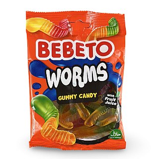 Bebeto Gummy Worms Candy, Halal Certified, 2.8 Oz (Case of 12) - Specialty Snack by Bebeto