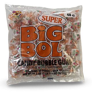 Big Bol Chewy Classic Candy Bubble Gum, Over 1.25 lbs. , 48 Count Bag - Specialty Snack by Tribeca Curations