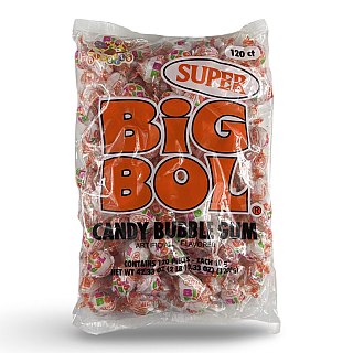 Big Bol Chewy Classic Candy Bubble Gum, Over 3 lbs, 120 Count Bag - Specialty Snack by Big Bol