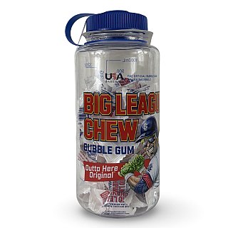 Big League Chew Reusable 32 oz Water Bottle Filled with Assorted Gumballs Fun Sports-Themed Candy Gift - Specialty Snack by Big League Chew