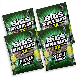 BIGS Triple Blast 3X Seasoned Sunflower Seeds 4 Pack | Pickle Ranch - Specialty Snack by BIGS