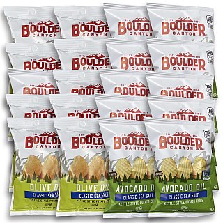 Boulder Canyon Avocado Oil and Olive Oil Kettle Cooked Potato Chips |  20 Bags - Specialty Snack by Boulder Canyon