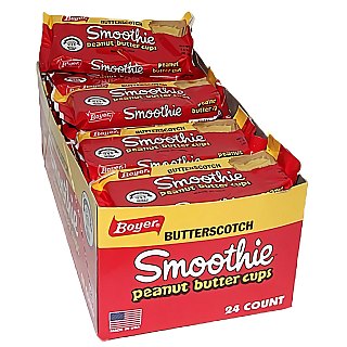 Boyer Butterscotch Peanut Butter Smoothie Cup Candy 24ct Case - Specialty Snack by Boyer