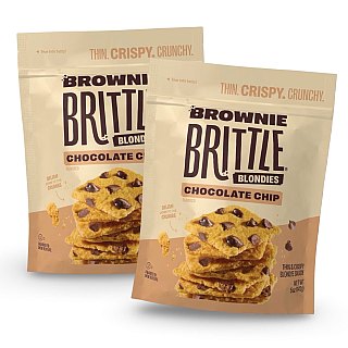 Brownie Brittle Blondie Chocolate Chip | 2 Full-Size Bags of Crunchy Thin Brownie Cookie Brittle - Specialty Snack by Sheila G's