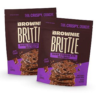 Brownie Brittle Dark Chocolate | 2 Full-Size Bags of Crunchy Thin Brownie Cookie Brittle - Specialty Snack by Sheila G's