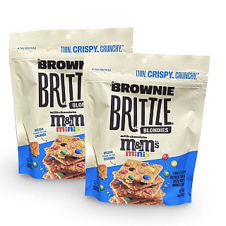 Brownie Brittle M&M Blondie Chocolate | 2 Full-Size Bags of Crunchy Thin Brownie Cookie Brittle - Specialty Snack by Sheila G's