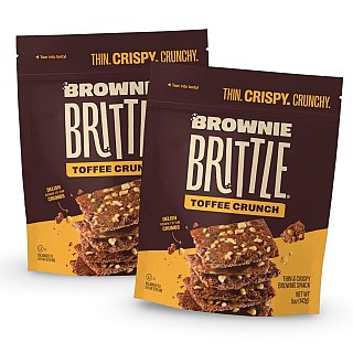 Brownie Brittle Toffee Crunch Chocolate | 2 Full-Size Bags of Crunchy Thin Brownie Cookie Brittle - Specialty Snack by Sheila G's