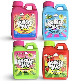 Bubble Jug Bubble Gum Variety Pack – Blue Raspberry, Watermelon, Strawberry & Tropical Fruit | 4 Mini Gum Jugs - Specialty Snack by Bubble Jug