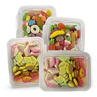 Bubs Swedish Candy & Viral American Gummy Mix Combo, 4 lb. (2 Tubs Each) - Specialty Snack by Tribeca Curations