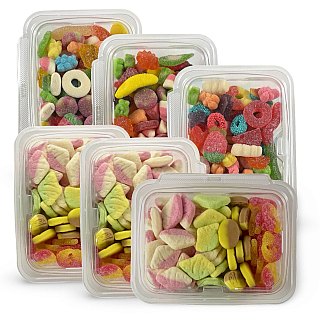 Bubs Swedish Candy & Viral American Gummy Mix Combo, 6 lb. (3 Tubs Each) - Specialty Snack by Tribeca Curations