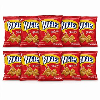Bugles Original Corn Snacks 10 Pack, 0.88 oz Individual Bags Crispy Crunchy Snack Packs - Specialty Snack by Bugles