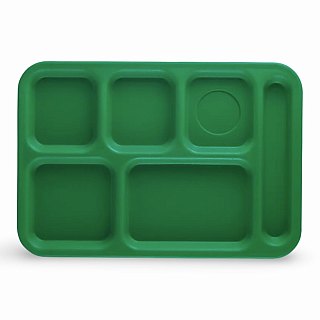 Cambro Cafeteria Trays With Compartments, 10" x 14.5" | Green - Specialty Snack by Cambro