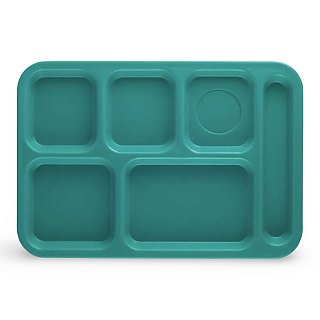 Cambro Cafeteria Trays With Compartments, 10" x 14.5" | Teal - Specialty Snack by Cambro