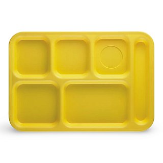 Cambro Cafeteria Trays With Compartments, 10" x 14.5" | Yellow - Specialty Snack by Cambro