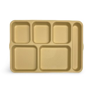 Cambro Incarceration Cafeteria Tray with Compartments, Solitary Confinement Style | Tan - Specialty Snack by Cambro