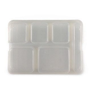 Cambro Incarceration Cafeteria Tray with Compartments, Solitary Confinement Style | Lid - Specialty Snack by Cambro