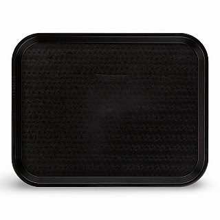 Carlisle School Cafeteria Tray 18 x 14 Inch Non-Compartment Durable Tray | Black - Specialty Snack by Carlisle