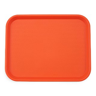 Carlisle School Cafeteria Tray 18 x 14 Inch Non-Compartment Durable Tray | Orange - Specialty Snack by Carlisle