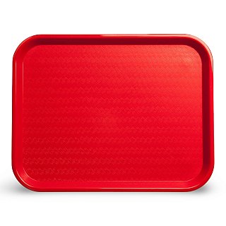 Carlisle School Cafeteria Tray 18 x 14 Inch Non-Compartment Durable Tray | Red - Specialty Snack by Carlisle