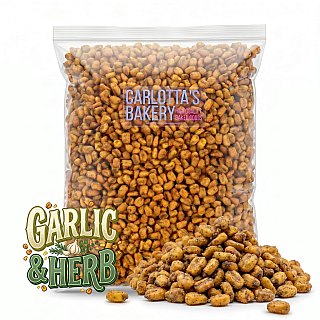 Carlotta's Bakery Garlic & Herb Crunchy Corn Snacks, 5 LB Bulk Bag | Non GMO Corn, Kosher Roasted Corn Snack - Specialty Snack by Carlotta's Bakery