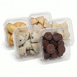 Carlotta's Bakery Perfect Bite Bakery Treats Variety Pack, 5 Assorted Containers | Brownies, Madeleines, 3 Scones: Orange Cranberry, Lemon & Blueberry - Specialty Snack by Carlotta's Bakery