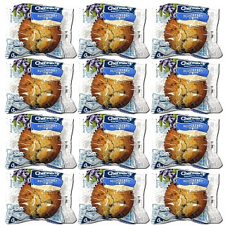 Chef Pierre Blueberry Muffins Individually Wrapped, 4 oz Bakery Muffins, Pack of 12 - Specialty Snack by Chef Pierre