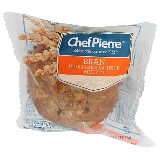 Chef Pierre Bran Muffins Individually Wrapped, 4 oz Bakery Muffins, Pack of 12 - Specialty Snack by Tribeca Curations