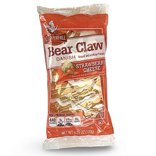 Cloverhill Bakery Bear Claw Strawberry Cheese Danish, 6 Count - Specialty Snack by Cloverhill Bakery