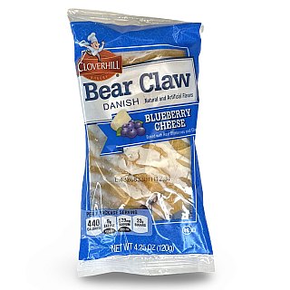 Cloverhill Bear Claws, Blueberry Cheese, Individually Packaged, Pack of 12 - Specialty Snack by Cloverhill Bakery