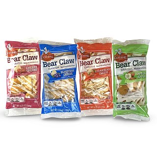 Cloverhill Danish Fruit Pastry Variety Pack | Strawberry, Cherry, Blueberry and Apple Bear Claws | Pack of 12 - Specialty Snack by Cloverhill Bakery