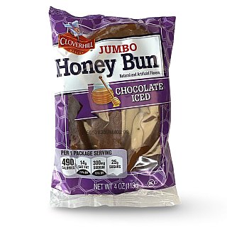 Cloverhill Jumbo Honey Bun Chocolate Iced - 4.75oz Multi Pack (12 Pack) - Specialty Snack by Cloverhill Bakery