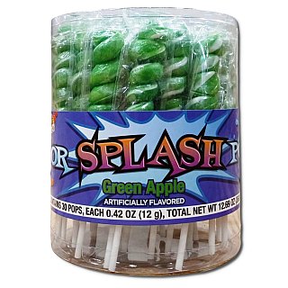 Color Splash Pops | .42 Ounce | Green Apple | 30 Count Tub - Specialty Snack by Tribeca Curations