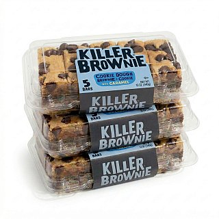 Killer Brownie Cookie Dough Brownie Bars 15 Count, 3 Pack (5 Bars Each) Gourmet Dessert - Specialty Snack by Killer Brownie