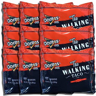 Doritos The Walking Taco Nacho Cheese Chips - Crunchy Bold Flavor 2.5 Ounce 9 Pack, Snack Time Snacks - Specialty Snack by Doritos