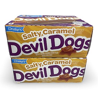 Drake's Limited Edition Devil Dogs – 2 Boxes | Salted Caramel Chocolate Snack Cake Sandwiches - Specialty Snack by Drakes
