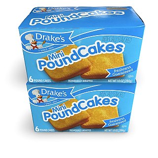 Drake's Mini Pound Cakes – 2 Boxes | 6 Cakes per Box (12 Total Cakes) - Specialty Snack by Drakes