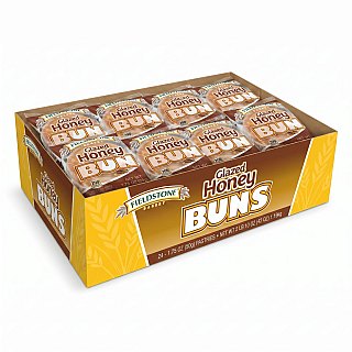 Fieldstone Bakery Snack Cakes & Pastries | Glazed Honey Buns (Tray of 24) - Specialty Snack by Mckee Foods