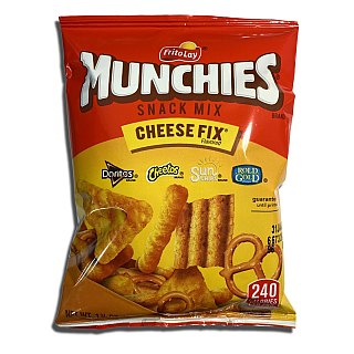 Frito Lay Munchies Cheese Fix Snack Mix, 8 Bags 1.75 oz Each - Crunchy Combo of Doritos Cheetos Sun Chips & Pretzels - Specialty Snack by Munchies