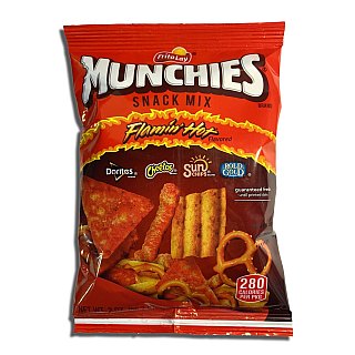 Frito Lay Munchies Flamin' Hot Snack Mix 2 Oz Bags Pack of 8 Spicy Variety Pack with Doritos Cheetos SunChips & Pretzels - Specialty Snack by Munchies