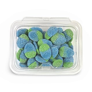 Fruit Flavored and Shaped Gummies, Blue Raspberry Filled, 1 lb. Tub - Specialty Snack by Tribeca Curations