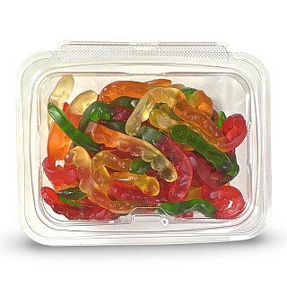 Fruity Flavorful Colorful Nostalgic Gummy Large Fruit Worms Candy,  1 Lb. Tub - Specialty Snack by Tribeca Curations