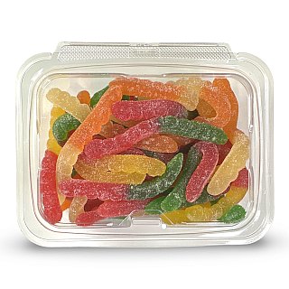 Fruity Flavorful Colorful Nostalgic Gummy Large Sour Worms Candy,  1 Lb. Tub - Specialty Snack by Tribeca Curations