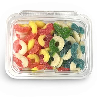Fruity Flavorful Nostalgic 4 Flavor Mix Gummy Rings Candy 1lb. - Specialty Snack by Tribeca Curations